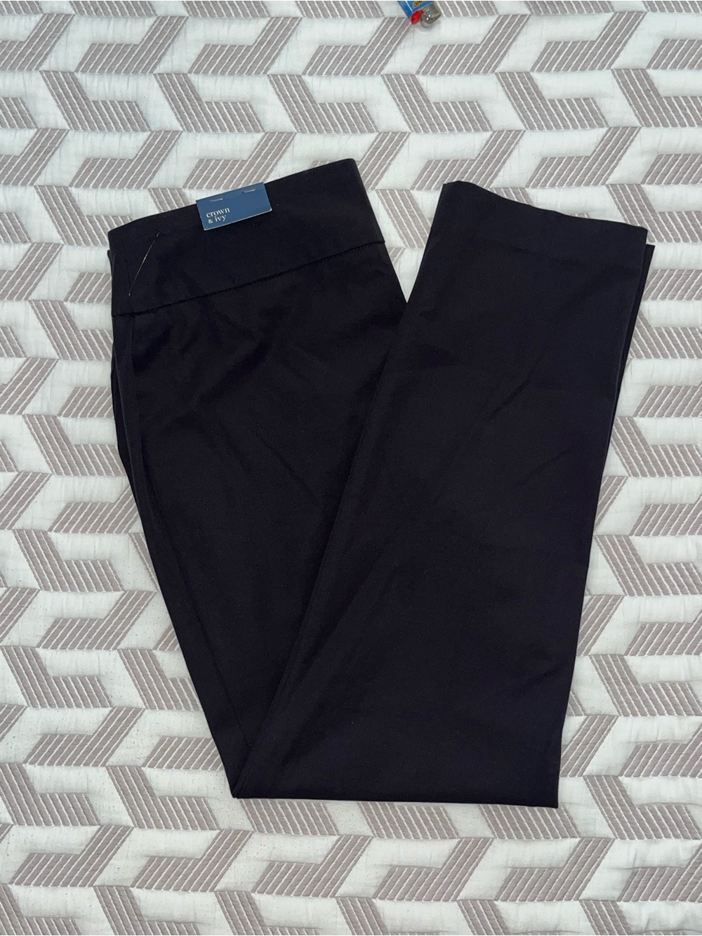 crown & ivy Black Straight-Leg Ponte Pants